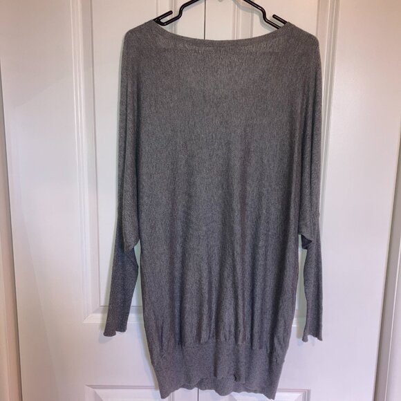 #75 DKNY Grey Sweater Dress with Silver Sequins, Size Small - Picture 2 of 7